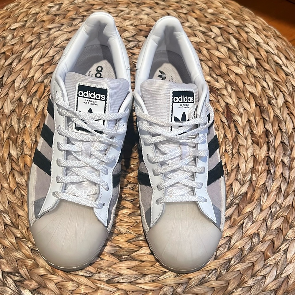 Adidas Shoes Adidas Superstar White Light Charcoal Men's size 7.5